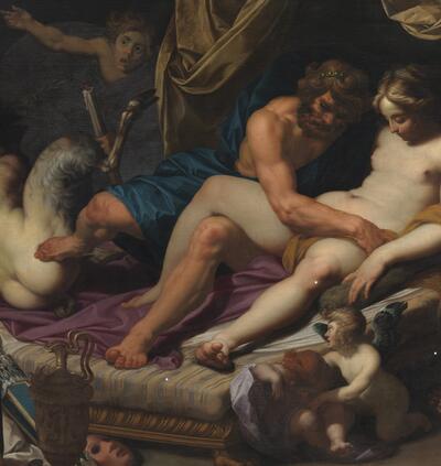 Abraham Janssen, Hercules verdrijft Faunus uit het bed van Omphale, Onze-LieveVrouw-ter-Zegekerk,