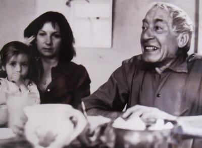 Chantal en George Grard in Sint-Idesbald, begin jaren '70