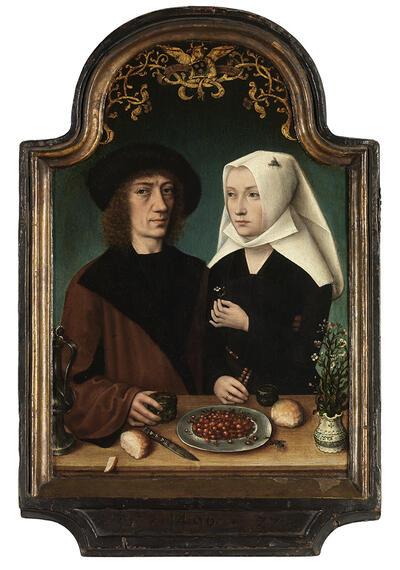 Meester van Frankfurt, Portret van de kunstenaar en zijn vrouw Dubbelportret op Topstukkenlijst