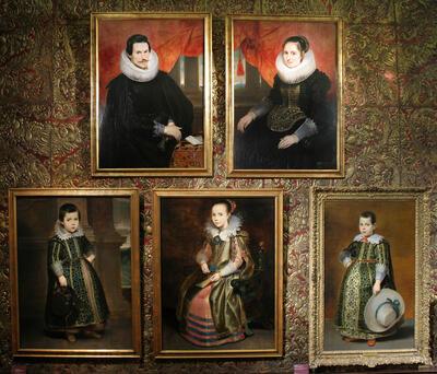 Cornelis de Vos, Portretten van Joris Vekemans, van zijn echtgenote Maria van Ghinderdeuren en van hun kinderen Fransje Dubbelportretten Topstukkenlijst