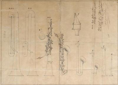Eerste octrooi voor de saxofoon, 1846 Archief I.N.P.I., Parijs