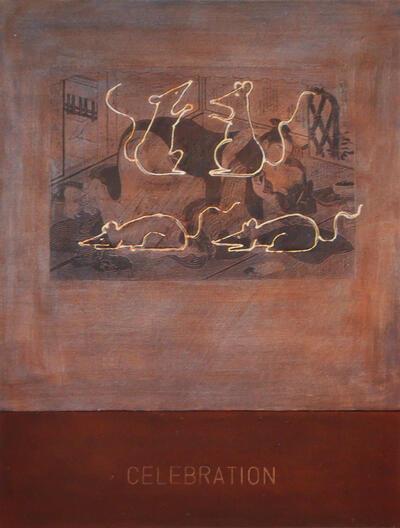 Johan Clarysse, Lentebeelden (célébration), 1996, acryl op paneel, 