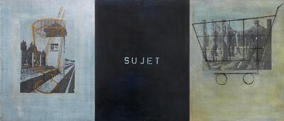 Johan Clarysse, Zonder titel (sujet), 1996, acryl op paneel, 100 x 240 cm