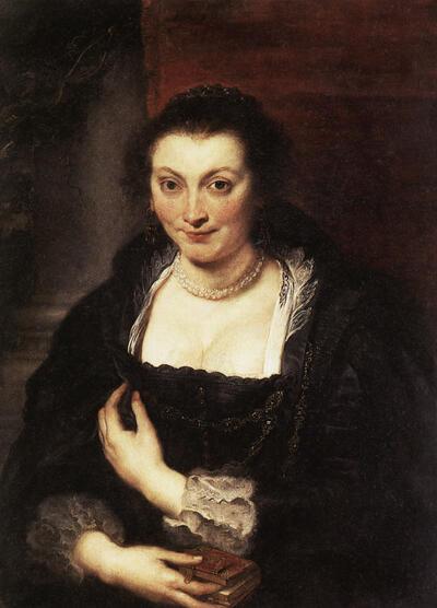 Portret van Isabella Brant co. 1613 olieverf op paneel,