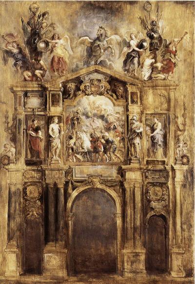 De achterzijde van de boog van Ferdinand 1635 olieverf op doek, Rubens,