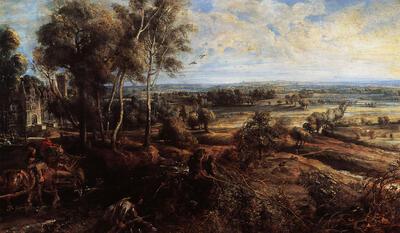 Landschap met Het Steen ca. 1635-38 olieverf op paneel, Rubens