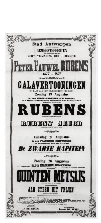 Affiche van de Rubensfeesten van 1877