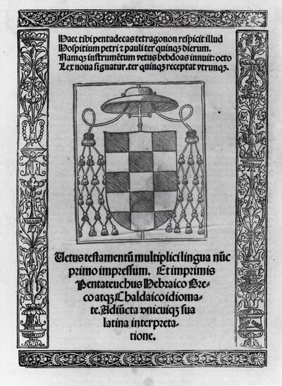 (Biblia Polyglotta) of Complutensische bijbel van Alcala. Plantijn-Moretus