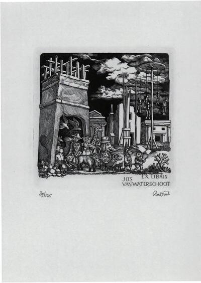 Lou Strik (NL, 1921) Exlibris Jos van Waterschoot