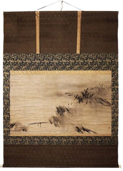  Kano Eitoku (1543-1590). Een bergdorp in de mist. Hyogu