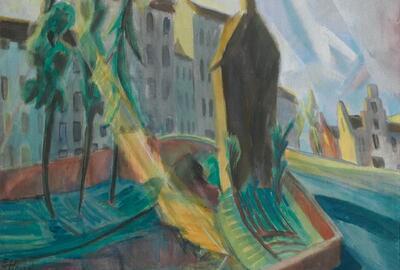 Erich Heckel, 'De Augustijnenrei in Brugge in de ochtend', 1917, MSK Gent 
