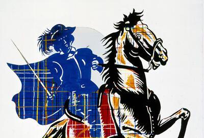Walter Swennen, Super blaue Reiter, 1998, olieverf op doek,