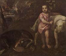 Tiziano Vecellio Jongen met honden