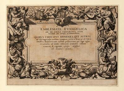 Hans Bol, Titelpagina van Emblemata evangelica ad XII signa codestica