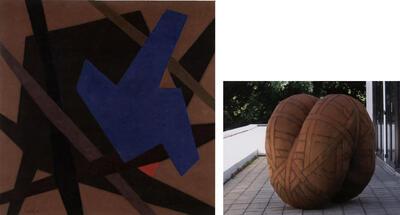 Eupen, Roger Greisch, Sérénité, 1987, olieverf op doek, Peter Buchholz, Herzstück VI, 2005, Stahlblech,