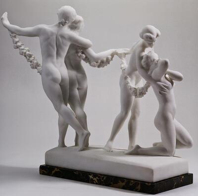 Philippe Wolfers, Éternelle Idylle, 1910, marmer, Koninklijke Musea voor Kunst en Geschiedenis, Brussel.