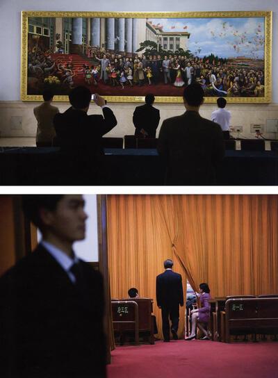 Tableaux Politiques, China, de grote Hall in Peking. SMAK
