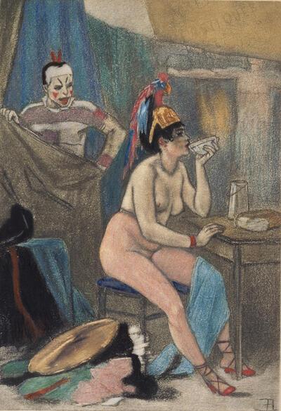 Félicien Rops (1833-1898), L'Entracte de Minerve. Circus