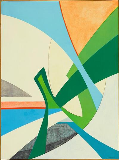 Renée Demeester, Compositie, 1971. Olieverf op doek, 130 x 97 cm