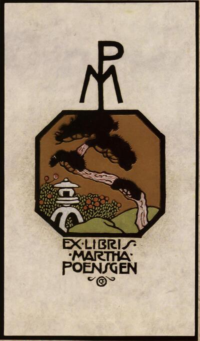 Emil Orlik (D, 1870-1932), Exlibris Martha Poensgen