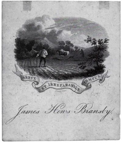 J. Scott (GB, eind 19e eeuw), Exlibris James Hens Bransby