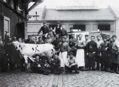 Binnenaanzicht van het slachthuis, Gent. Industriële archeologie, erfgoed