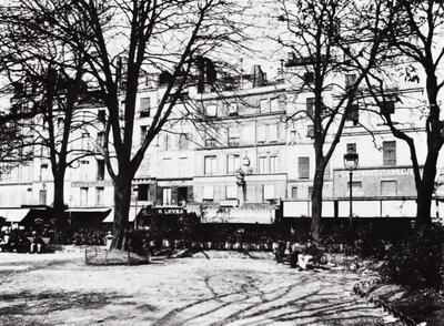 Eugène Atget (Frankrijk, 1857-1927), Zicht op de Rue Berger, vanuit de Square des Innocents, Fotografie