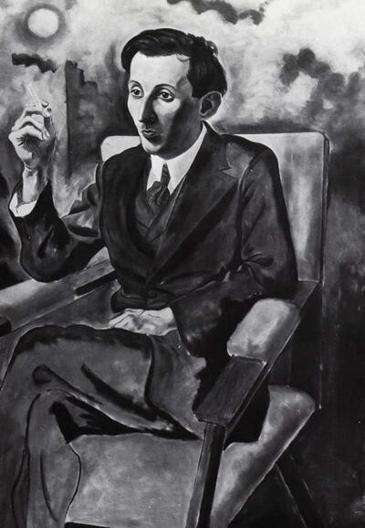 George Grosz (1893-1957), Portret van Walter Mehring. Taal