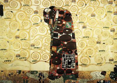 Gustav Klimt (1862-1918), Een detail van de mozaïek "De vervulling" in de eetkamer van het Stoclethuis
