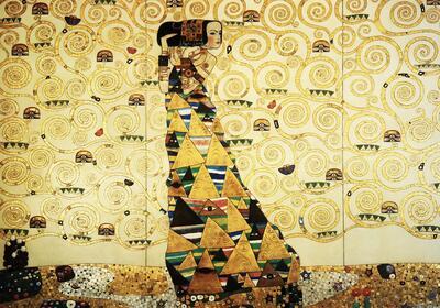 Gustav Klimt (1862-1918), Een detail van de mozaïek "De verwachting" in de eetkamer van het Stoclethuis