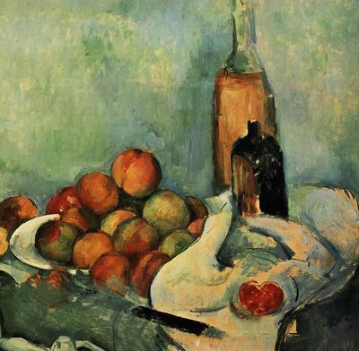 Paul Cézanne (1839-1906), Stilleven met flessen, Taal