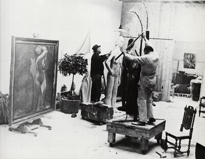 Tweede atelier van Constant Permeke (1886-1952). Kunstenaarsateliers