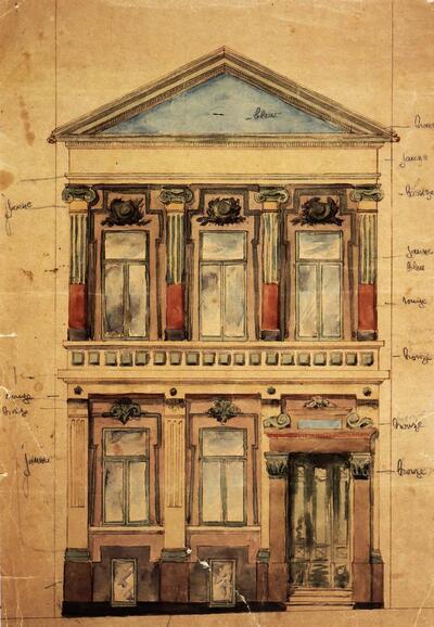 Antoine van Hammée (1836-1903), Ontwerp voor zijn atelierwoning, kunstenaarsateliers