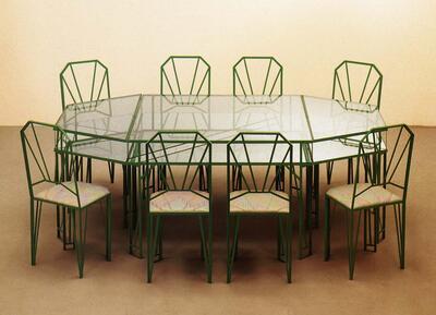Hubert van Neste, Achthoekige tafel met bijhorende stoelen, meubel