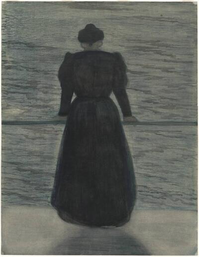 Léon Spilliaert, Vrouw bij de zee, Inv.nr. 2696, Collectie KMSKA - Vlaamse Gemeenschap