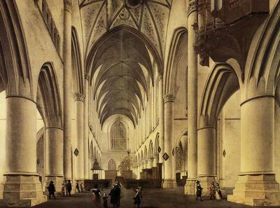 Isaak van Nickele, Interieur van de Bavokerk te Haarlem. Schilderkunst na de val van Antwerpen