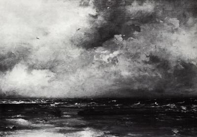 Louis Artan (1837-1890), Zeegezicht te Blankenberge, 1871. Schilders van de zee