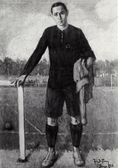 René de Pauw (1887-1947), Voetbalspeler van Cercle Brugge, 1918. Volskunde