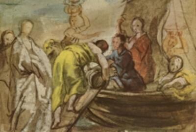 Jacob Jordaens, Het schip van Odysseus, vóór zijn vertrek, door Calypso bevoorraad