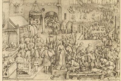 Pieter Bruegel, Justitia, Pen in bruin op papier,