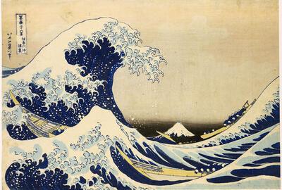 Ukiyo-e, De mooiste Japanse prenten, Katsushika Hokusai, De grote golf van Kanagawa,
